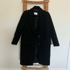 Black Wool Blend Coat